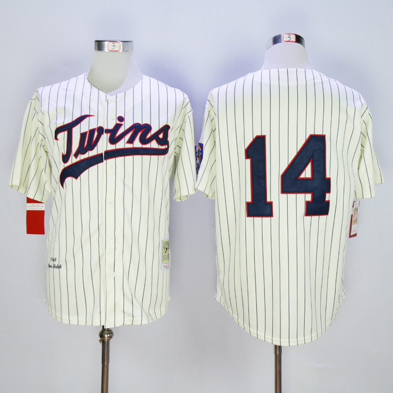Men Minnesota Twins #14 Hrbek Cream Throwback 1969 MLB Jerseys